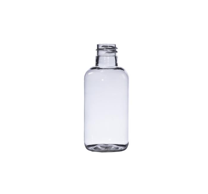 75ml Clear PET Boston Round Bottle, 20/415 Neck